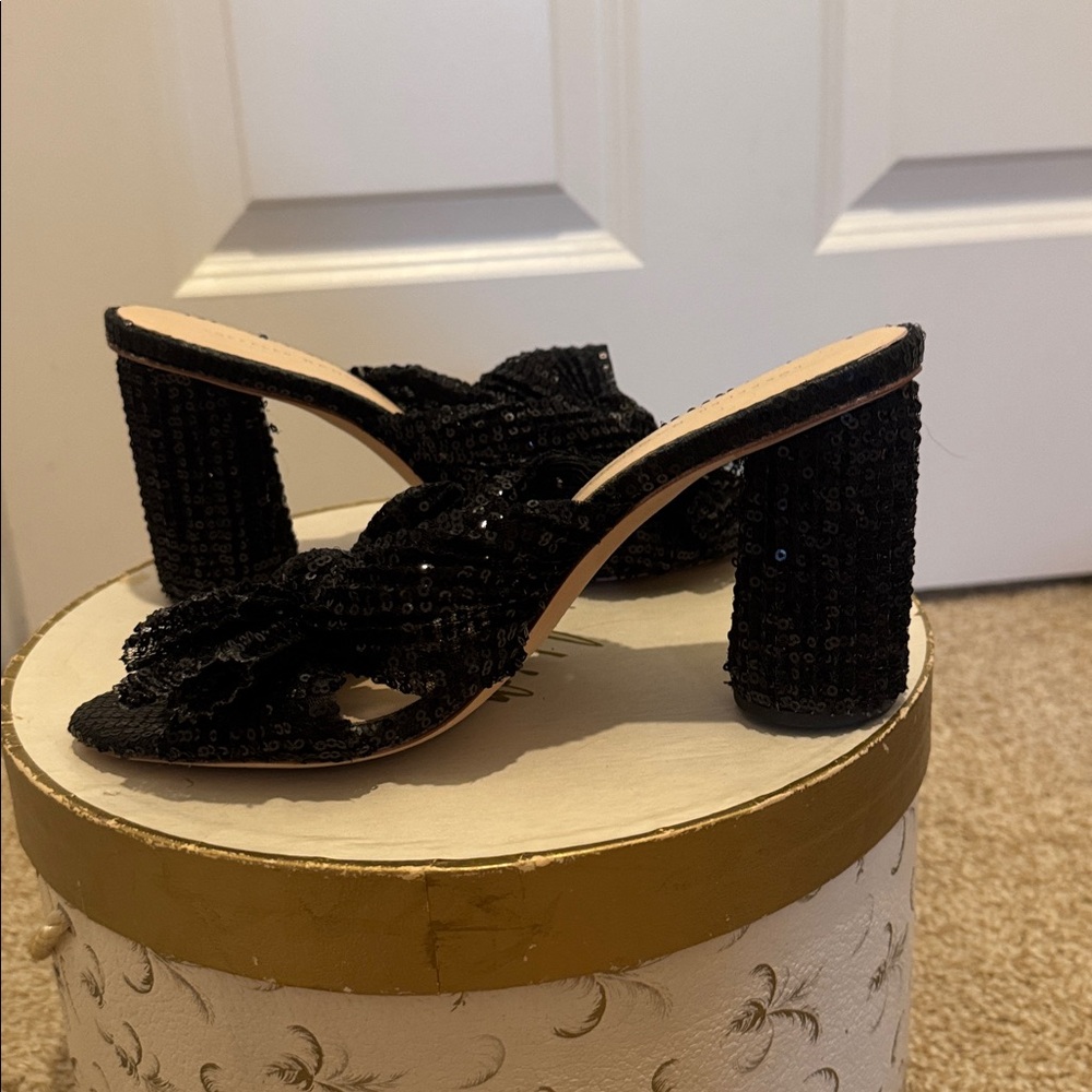 Loeffler Randall sequin bow sandal heels - Picture 5 of 6